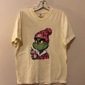 Comfort Colors Cream Long Sleeve Tee with Grinch Graphic